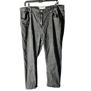Uno Love Denim Womens Black Jeans Size 22W 5 Pocket Style Button Zipper Closure
